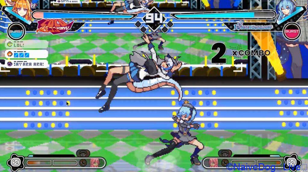 Illustration of various girls battling, inspired by Hololive.