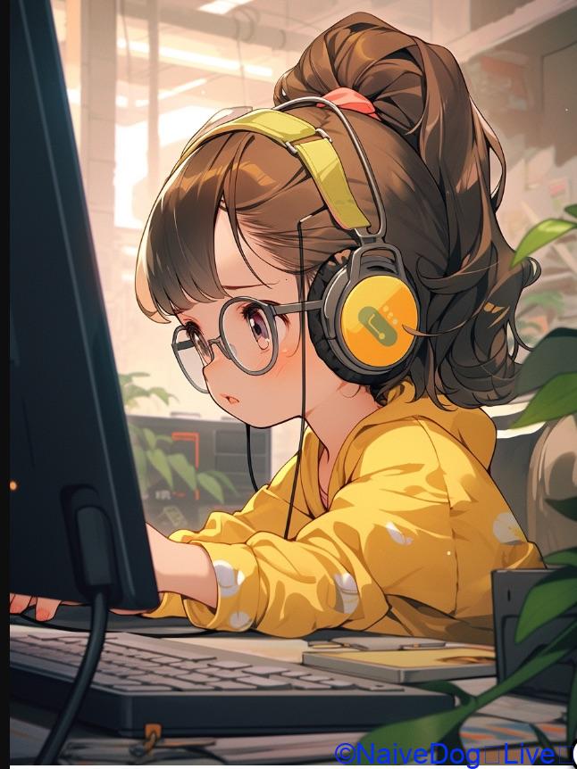 プログラミング　スクール　女の子　パソコン　授業　ヘッドホン　メガネかけている
