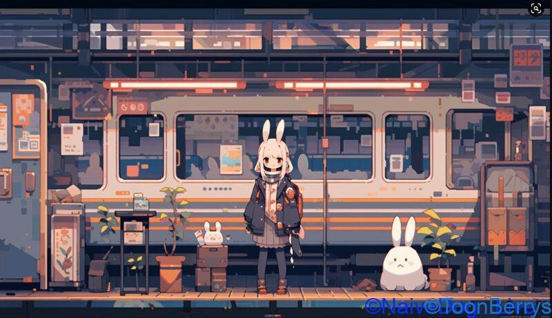 ピクセルアート(ドット絵)ゲームの素晴らしさと魅力についてちょっと語る。 47 少女 電車 イラスト うさ耳 擬人化