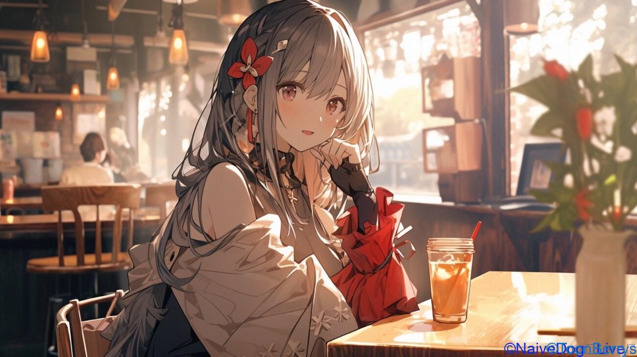 Is "Affogato" a Coffee-Loving Tower Offense Indie Game with a Persona Vibe? 1 コーヒーショップ 少女 画像生成