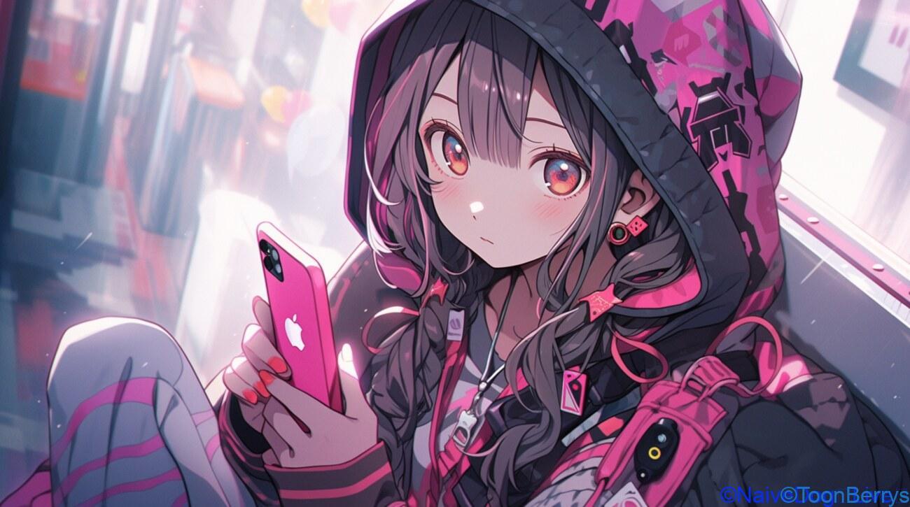 怒涛のツッコミで乗り切る「2択で育成ゲーム」をする陣内を見る 1 スマホを遊んでいる女の子