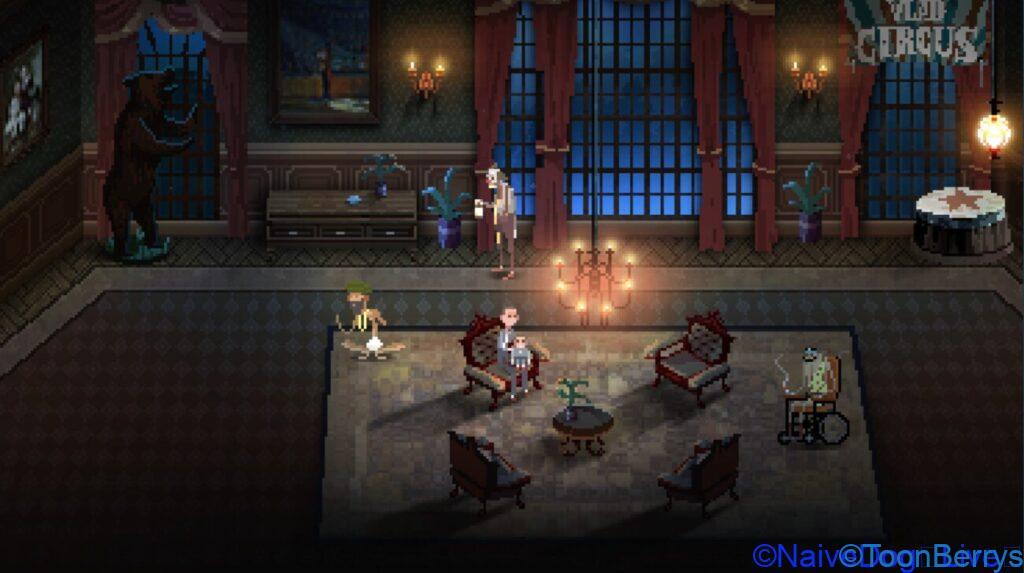 1920年代の世界をドット絵で表現したホラーインディーゲーム「Vlad Circus: Descend Into Madness 13 ピエロの主人公が狂気の館を彷徨うゲーム「Vlad Circus: Descend into Madness」
