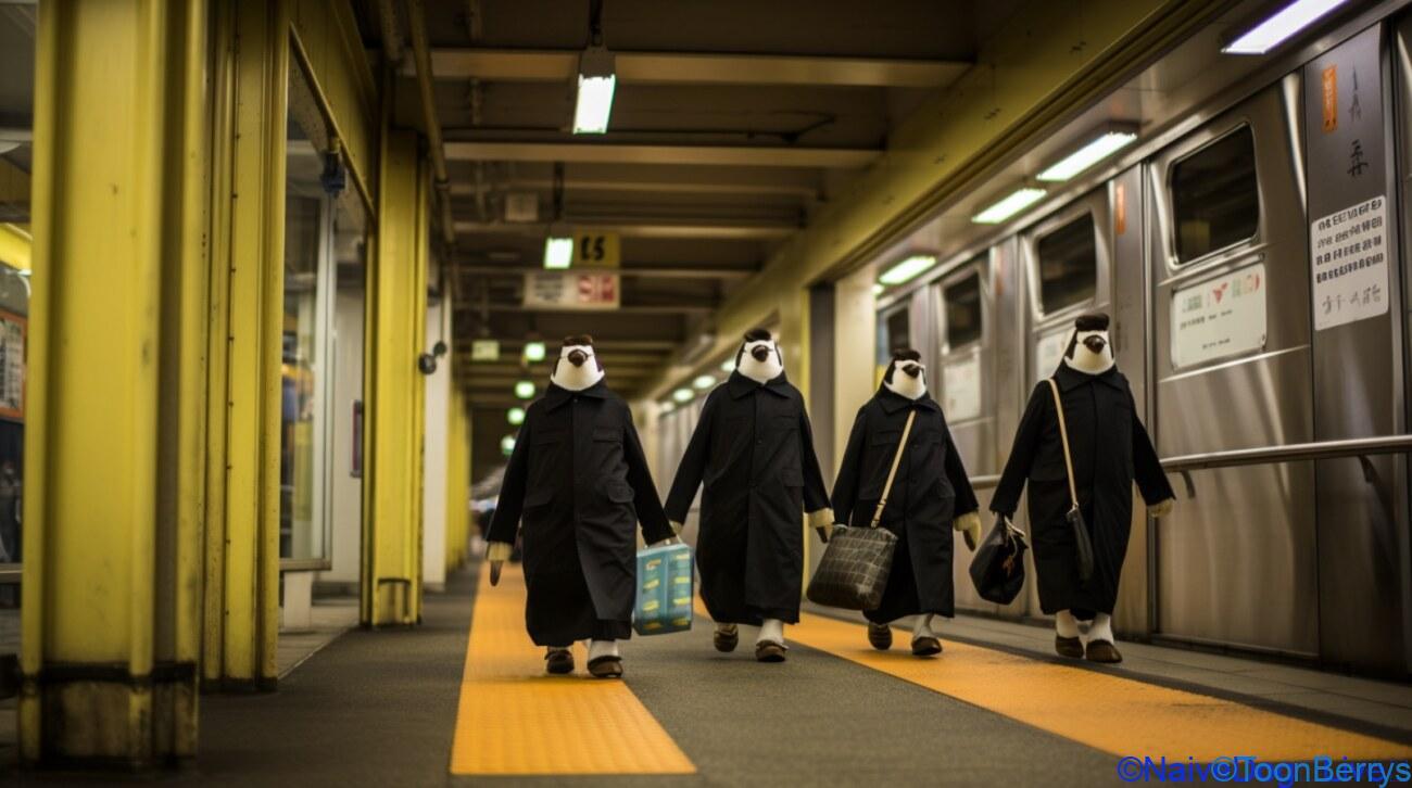 結構殺伐としてる?ペンギンたちとの戦いを描いた「METRO PENGUIN EUTOPIA」 1 都会を歩くペンギンたち