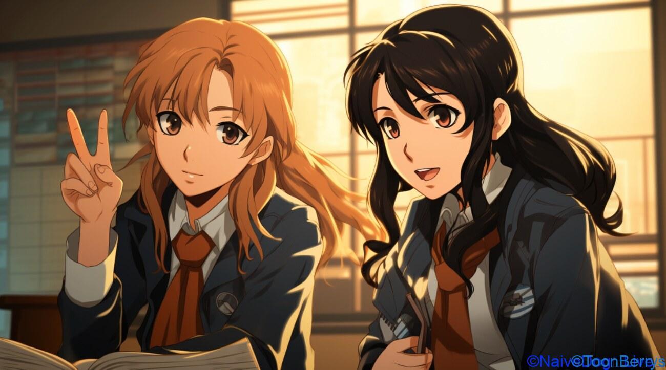 作業用にツッコミを楽しもう、陣内智則の違和感JKクイズを一気見お得版! 1 女子高校生二人組ピースのイラスト