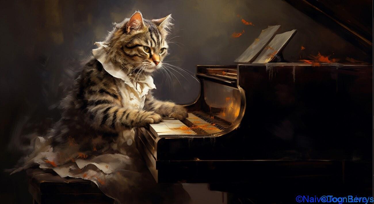 隠れたねこがたくさん!絵探しインディーゲーム「私はいくつか猫を数匹委託しました 2」が登場 39 ピアノ弾くねこ