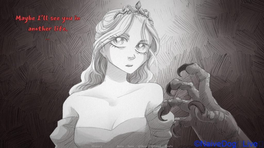 An illustration depicting the looming sinister grasp of the princess.