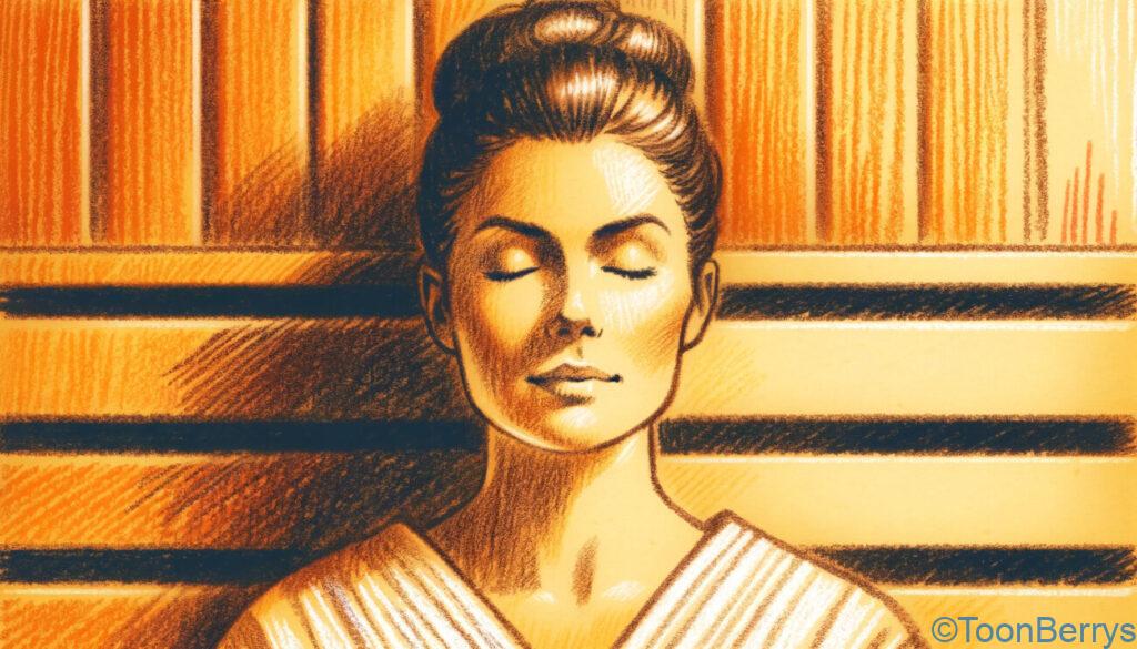 サウナで汗をかけ!最高のととのうが体験できるかも?「Soak & Splash」 8 サウナで整っている女性