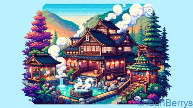 ピクセルアートの温泉宿、ファンタジー