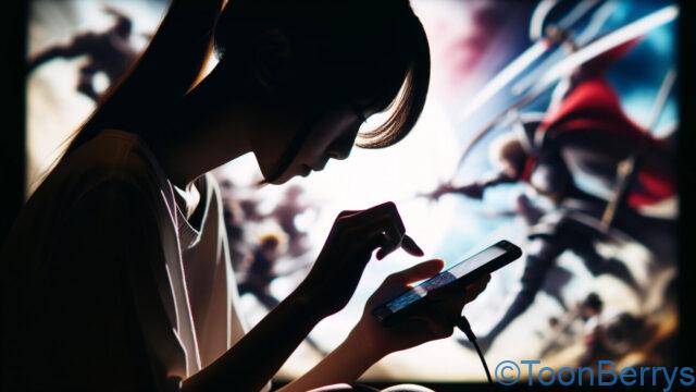 スマホに夢中の女性