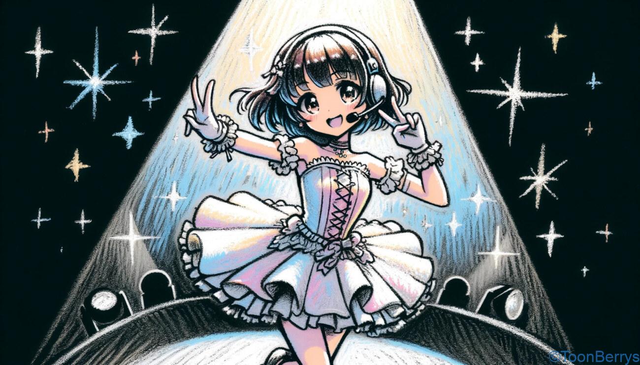 あなたも今すぐVTuberに!【nizimaLIVE】で夢を現実に 5 キラキラしたアイドルのステージイラスト