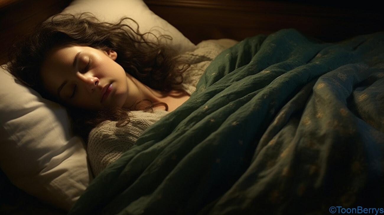 革新的な睡眠体験:ブルーブラッド枕の驚きの効果 1 就寝している女性