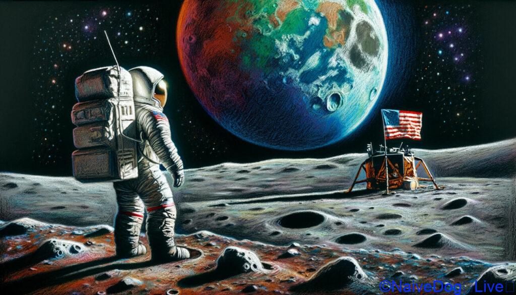 Imagine an illustration capturing the historic moment when Apollo 11 reached space. The background is a tapestry of stars and galaxies, with the iconic spacecraft gracefully gliding towards the moon. This scene symbolizes a monumental achievement in human exploration and technology.