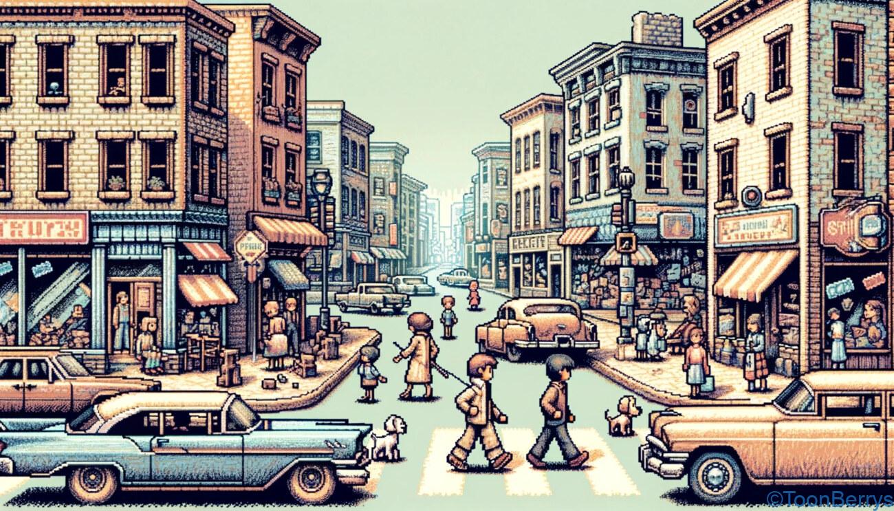 A narrative JRPG styled in pixel art, "Bloomtown: A Different Story" brings to life a version of America reminiscent of the 1960s, with a unique twist. 1 1960年代JRPG風都会