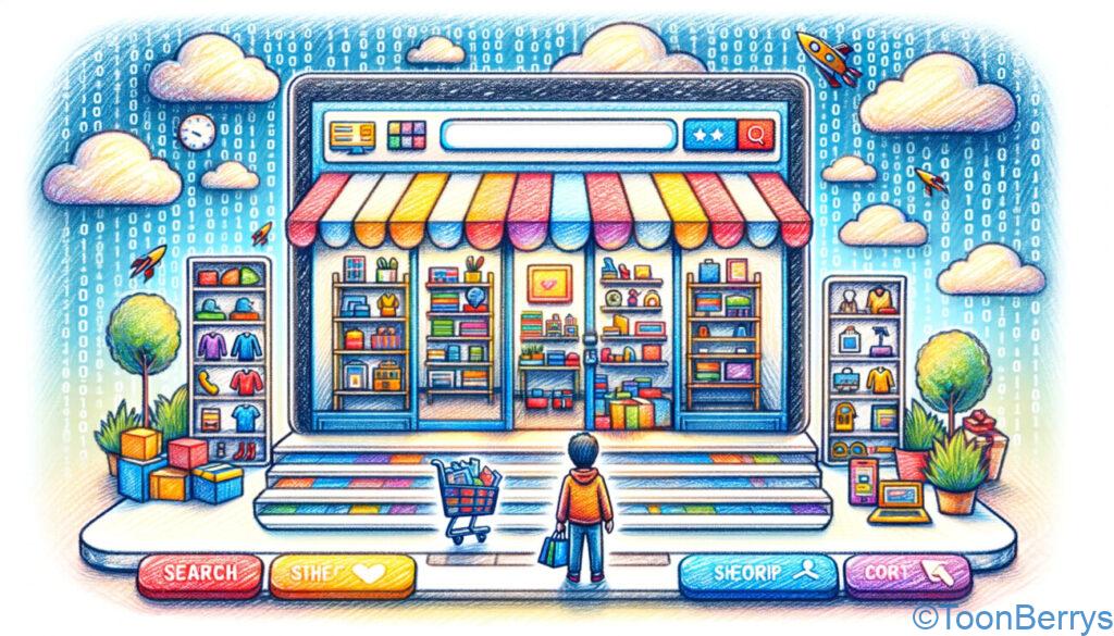 インターネットのお店始め方ナビ - お名前.comでドメインを手に入れよう! 13 インターネットのお店のイラスト