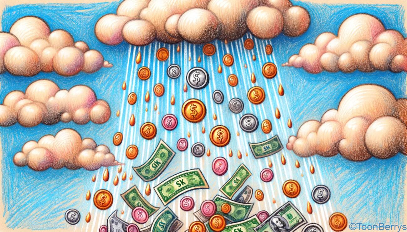スイカゲームに続き、今度はお金を落とすゲーム? 1 金の雨が降り注ぐ