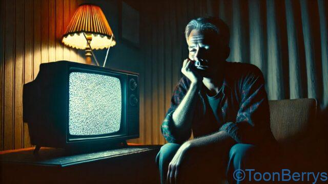 すぐに画面を切り替え!PSAを調査せよ。 32 初老の男性がテレビを見ている