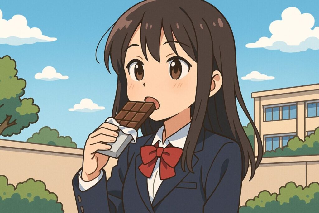 何度も挑戦!近未来世界ガンナーちゃんを体感せよ! 40 チョコ食べる人