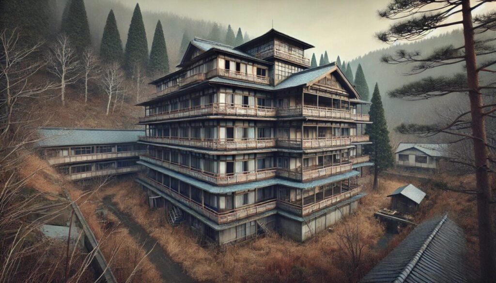 廃旅館のAIイラスト